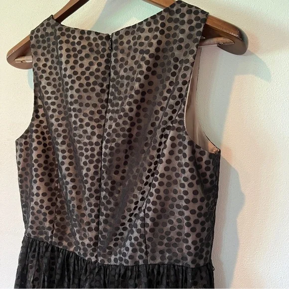 Jessica Howard Black and Beige Polka Dot Sleeveless Lined Dress - Picture 9 of 11